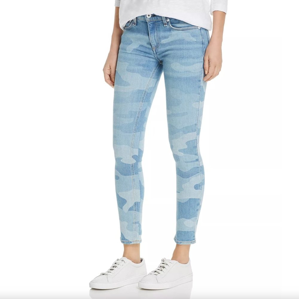 Rag & Bone Faded Camo Cate Mid-rise Ankle Skinny Stretchy - US 26